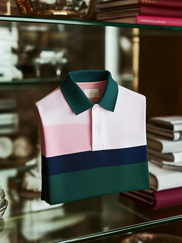Camisa polo clásico Contrast ejecutivo Logo Button de manga corta para hombre