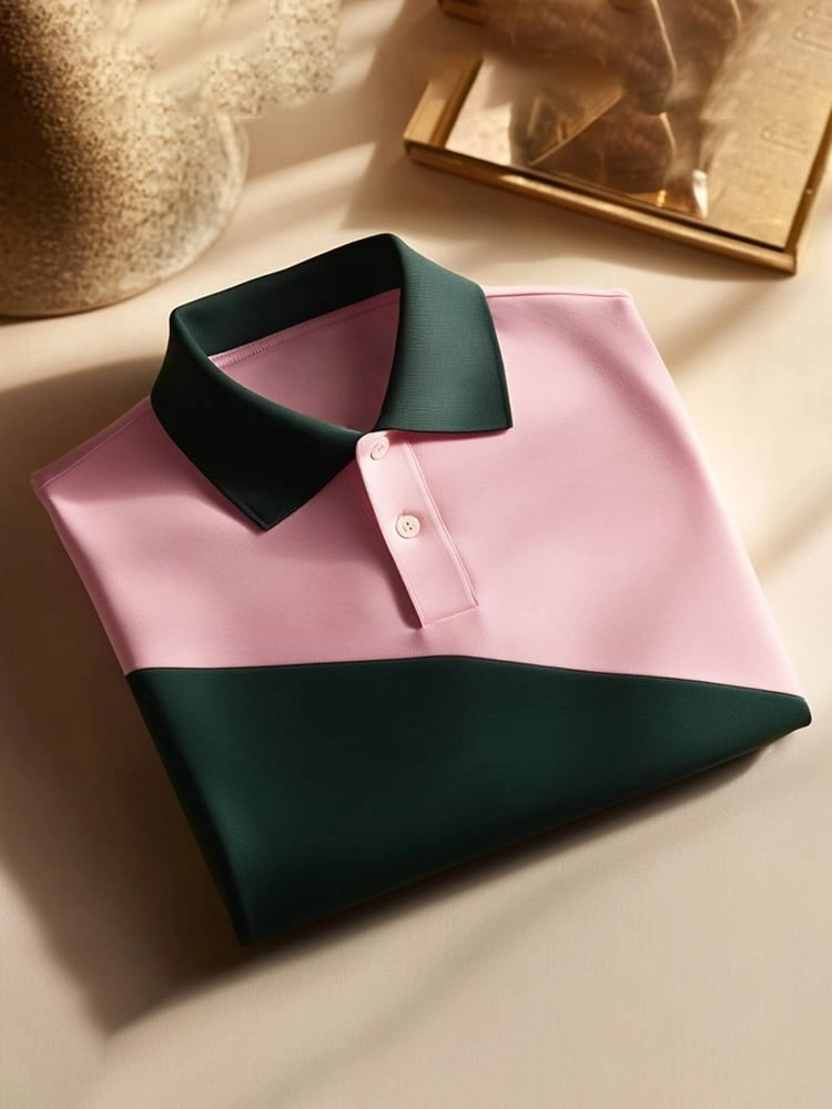 Camisa polo clásico ejecutivo Logo Button de manga corta para hombre