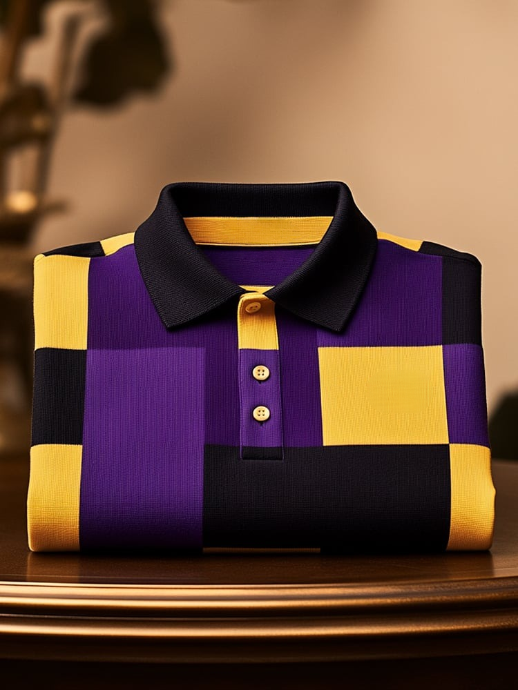 Camisa polo clásico ejecutivo Logo Button de manga corta para hombre
