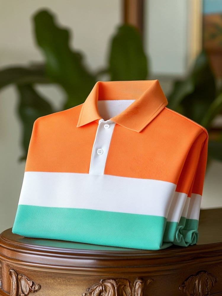 Camisa polo clásico ejecutivo Logo Button de manga corta para hombre