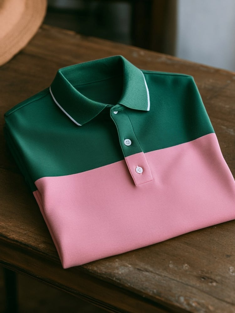 Camisa polo ejecutivo casual Button de manga corta para hombre