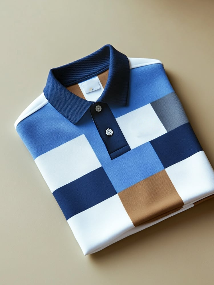Camisa polo ejecutivo casual Button de manga corta para hombre
