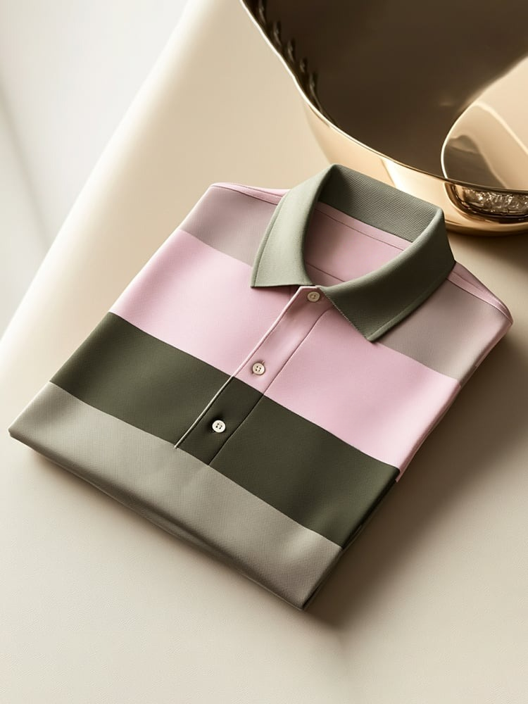 Camisa polo clásico ejecutivo Logo Button de manga corta para hombre