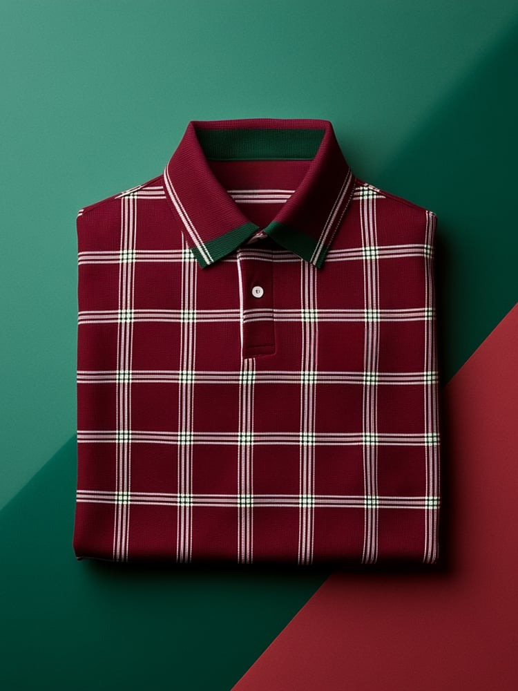 Camisa polo clásico ejecutivo Logo Button de manga corta para hombre