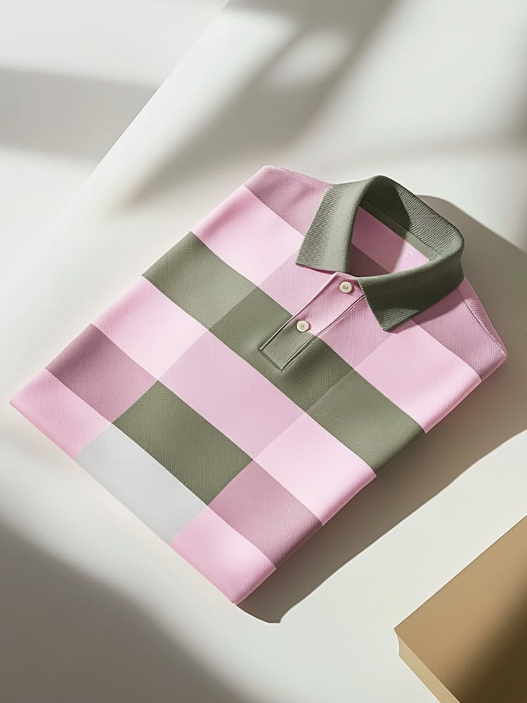 Camisa polo clásico ejecutivo Logo Button de manga corta para hombre