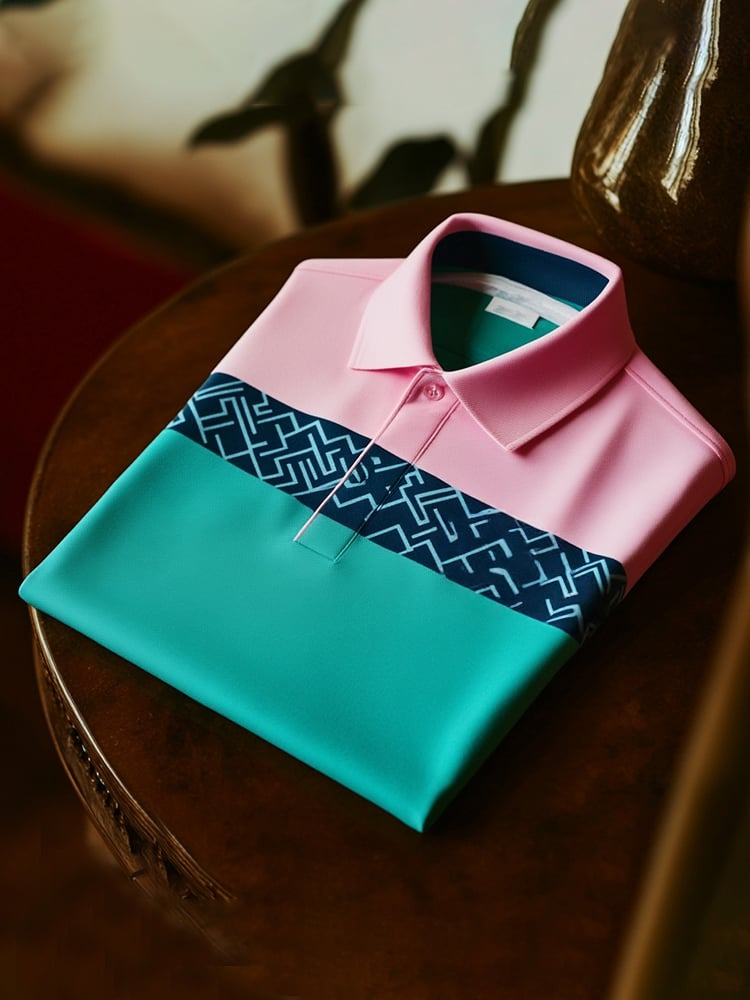 Camisa polo clásico ejecutivo Check Logo Button de manga corta para hombre