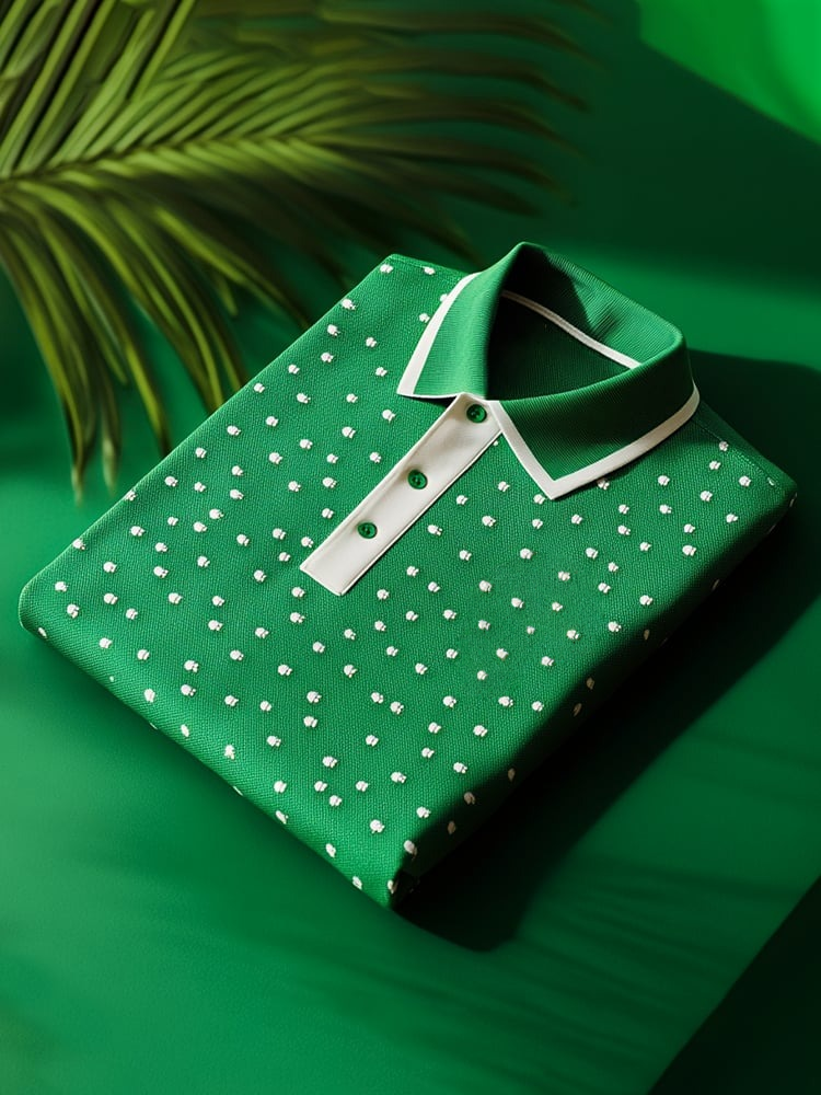 Camisa polo clásico ejecutivo Check Logo Button de manga corta para hombre