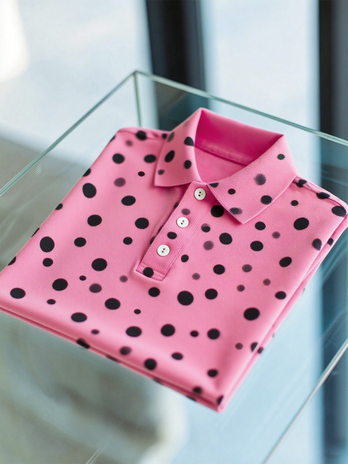 para hombre ejecutivo casual Art Button de manga corta camisa polo