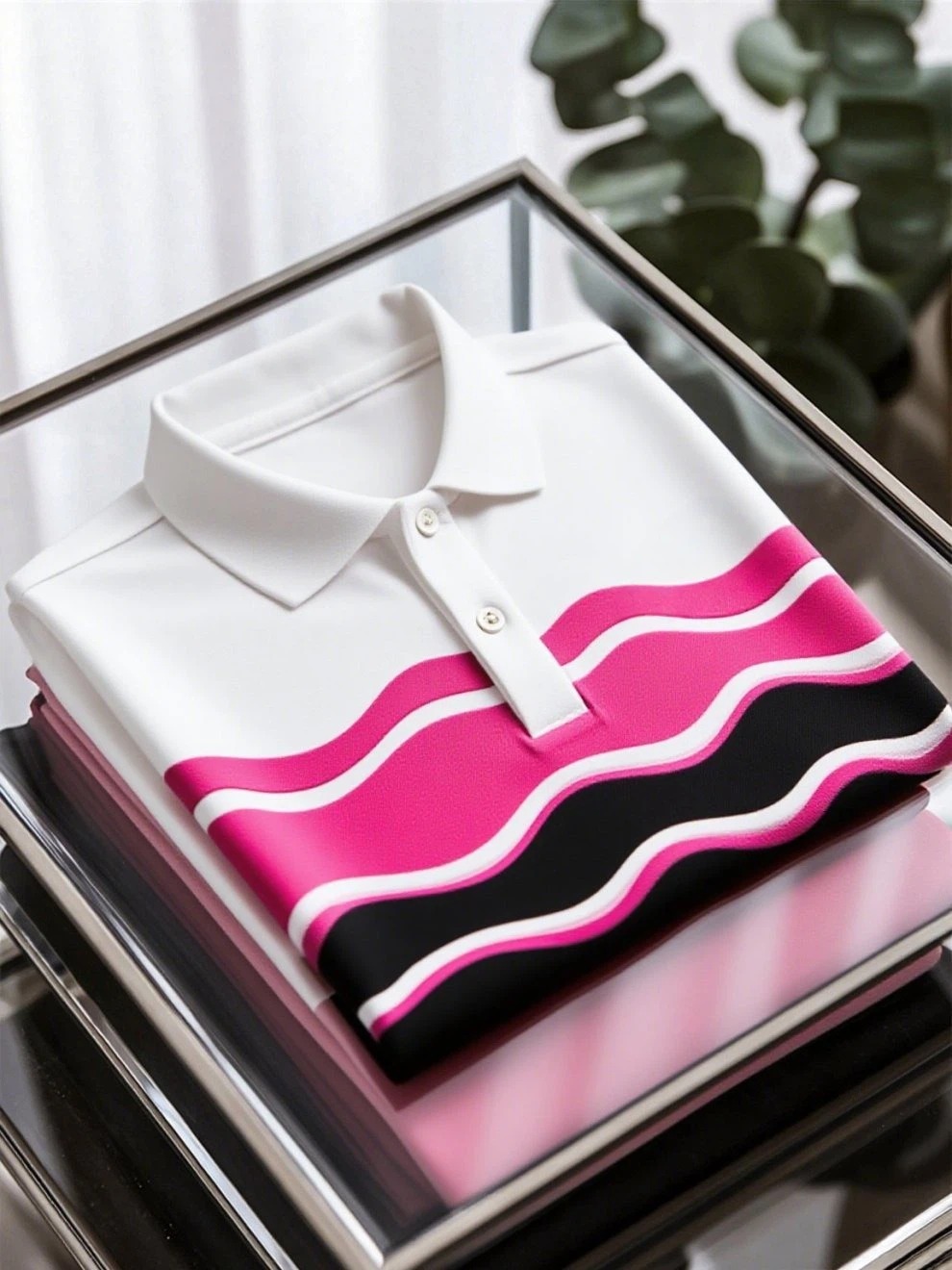 Camisa polo ejecutivo casual Art Button de manga corta para hombre