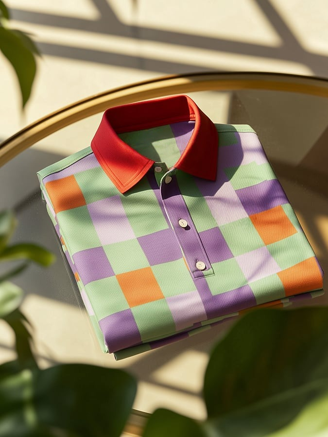Camisa polo clásico ejecutivo Old Money Button de manga corta para hombre