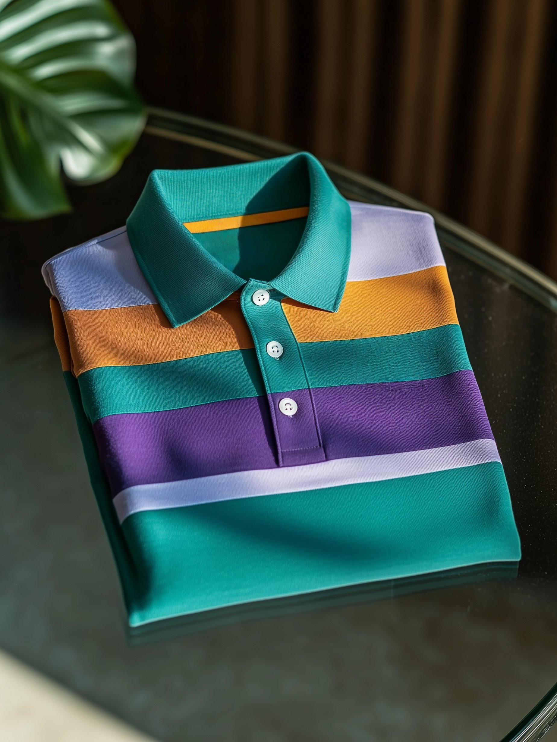 Camisa polo clásico ejecutivo Old Money Button de manga corta Green para hombre