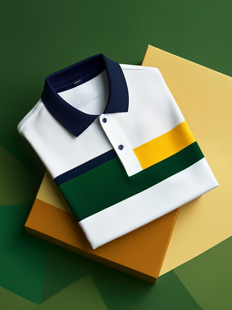 Camisa polo clásico ejecutivo Check Logo Button de manga corta para hombre
