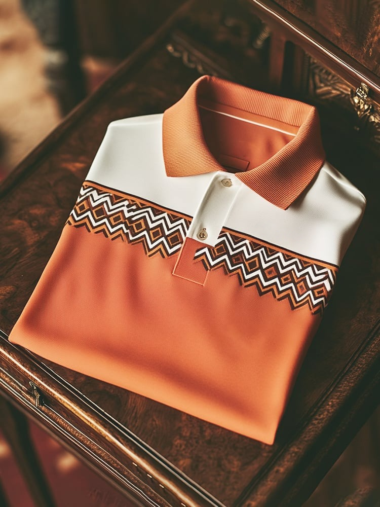 Camisa polo clásico ejecutivo Check Logo Button de manga corta para hombre