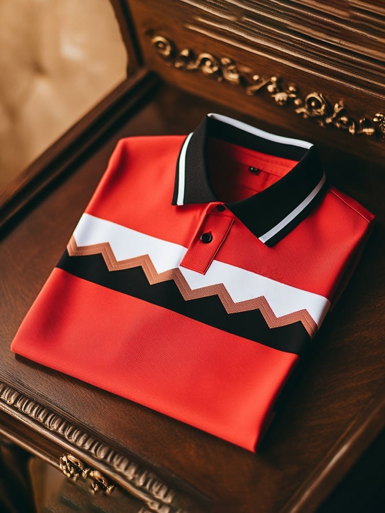 Camisa polo clásico ejecutivo Check Logo Button de manga corta para hombre