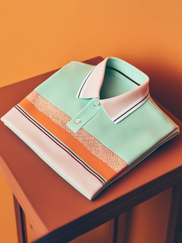 Camisa polo clásico ejecutivo Check Logo Button de manga corta para hombre