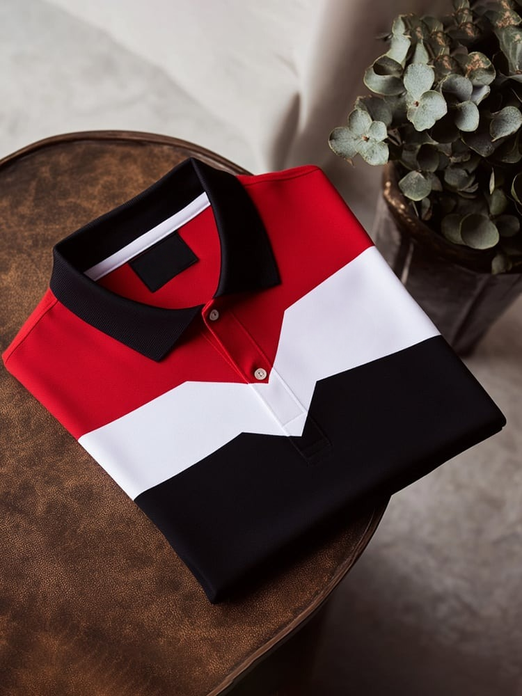 Camisa polo clásico ejecutivo Check Logo Button de manga corta para hombre