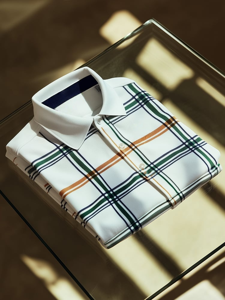 Camisa polo clásico ejecutivo Old Money Button de manga corta White para hombre