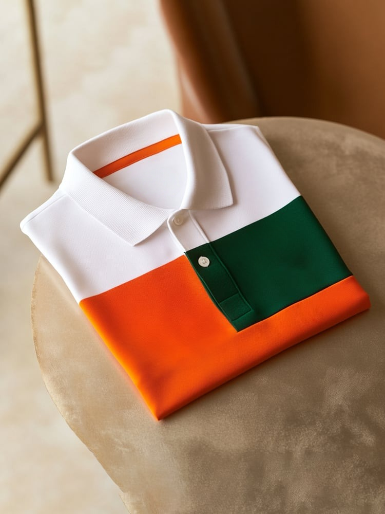 Camisa polo clásico ejecutivo Check Logo Button de manga corta para hombre
