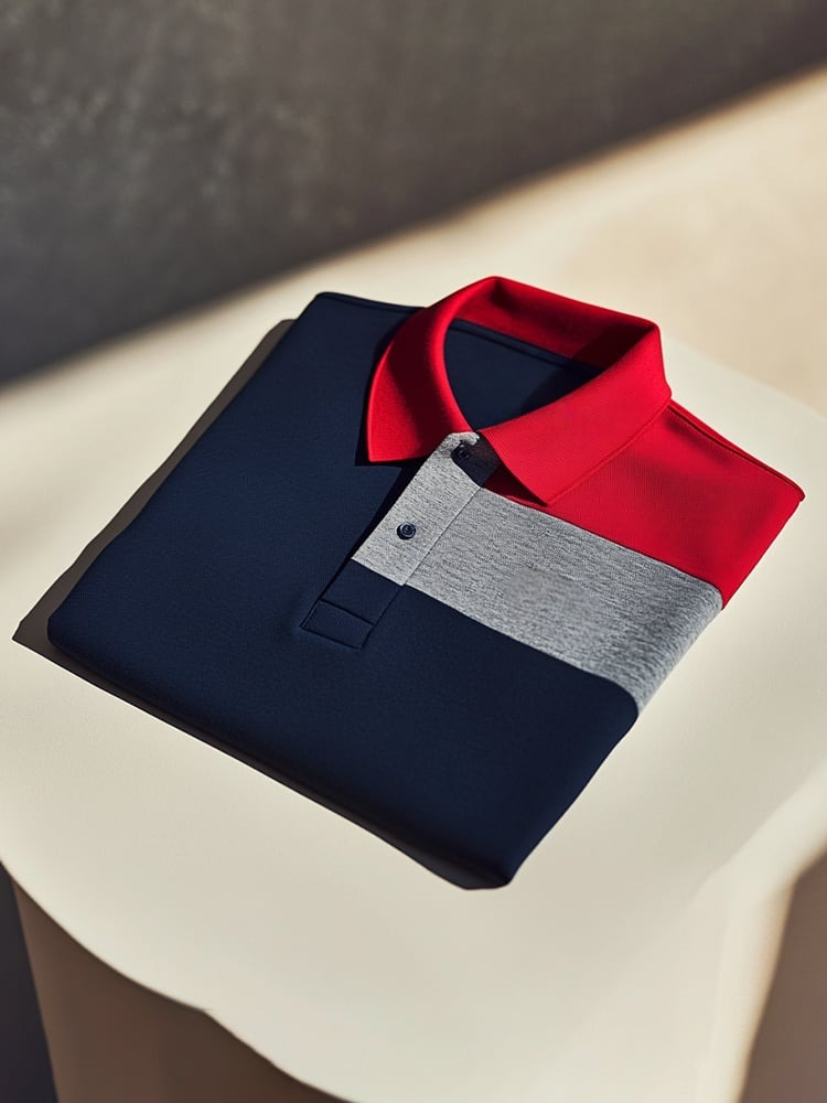 Camisa polo clásico ejecutivo Check Logo Button de manga corta para hombre