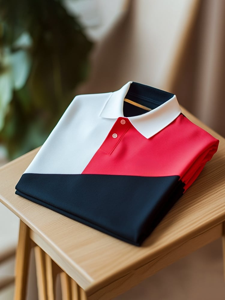 Camisa polo clásico ejecutivo Check Logo Button de manga corta para hombre