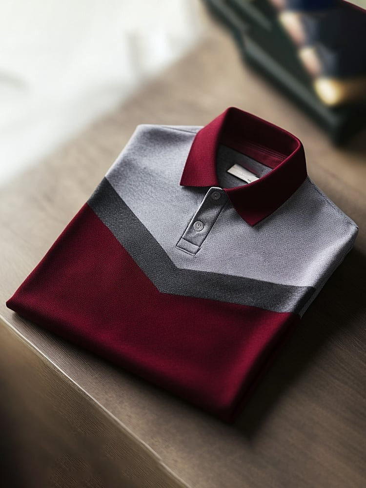 Camisa polo clásico ejecutivo Check Logo Button de manga corta para hombre