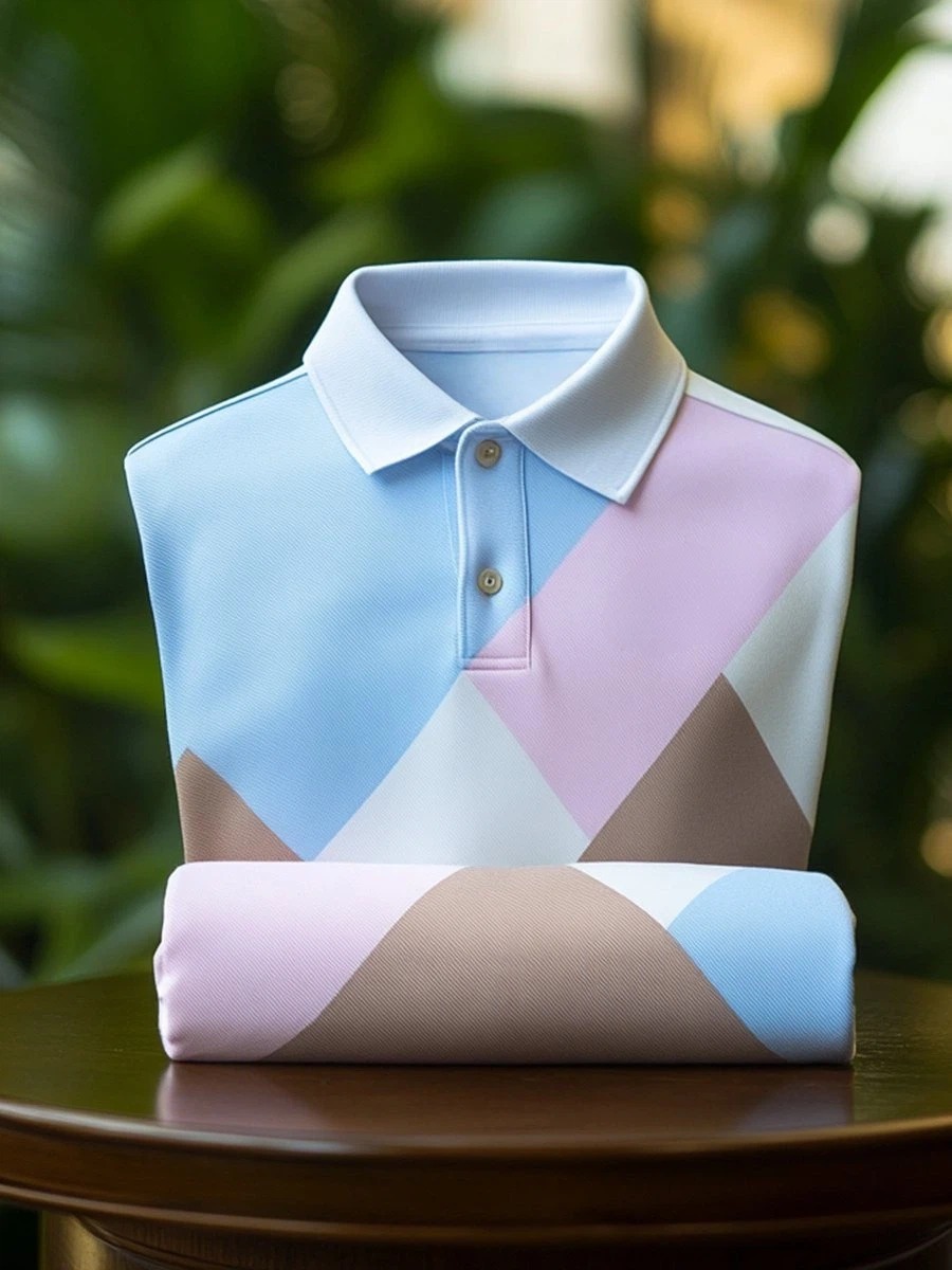Camisa polo clásico ejecutivo Logo Button de manga corta para hombre