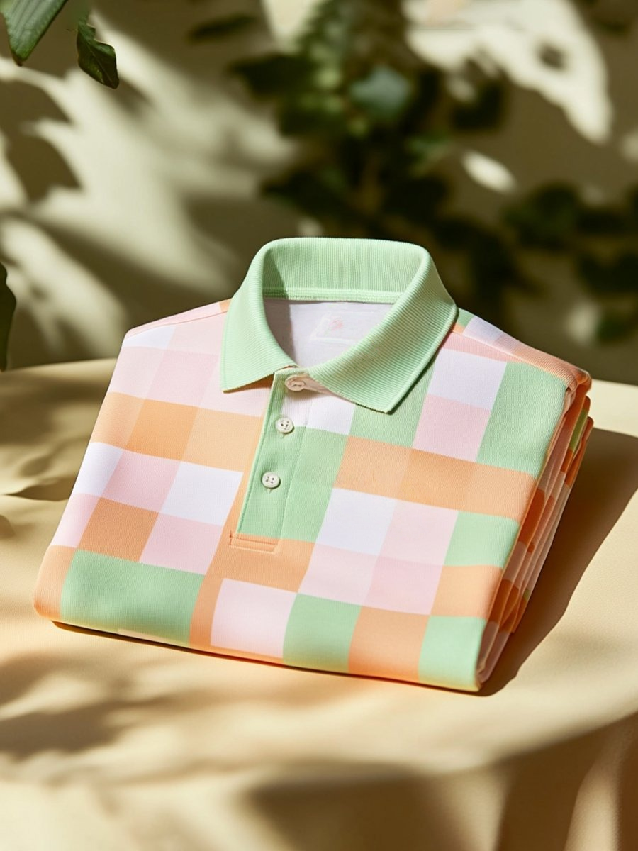 Camisa polo clásico ejecutivo Logo Button de manga corta para hombre