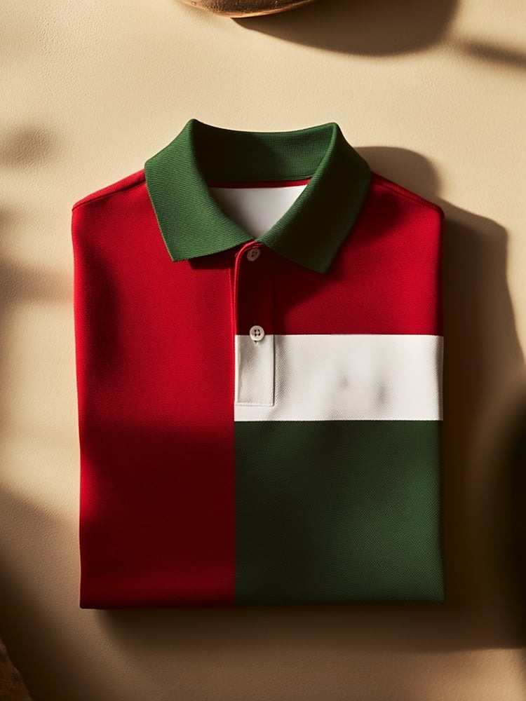 Camisa polo clásico ejecutivo Check Logo Button de manga corta para hombre
