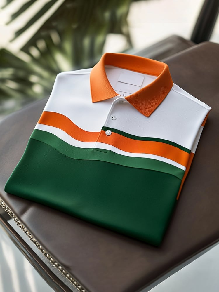 Camisa polo clásico ejecutivo Check Logo Button de manga corta para hombre