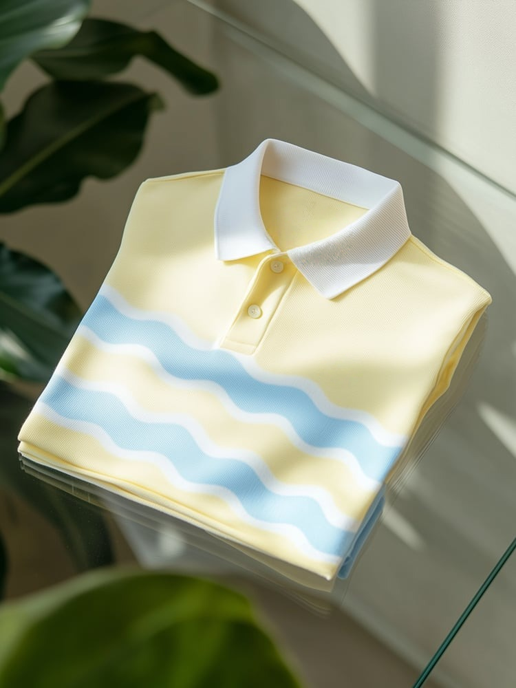 Camisa polo clásico ejecutivo Old Money Button de manga corta para hombre