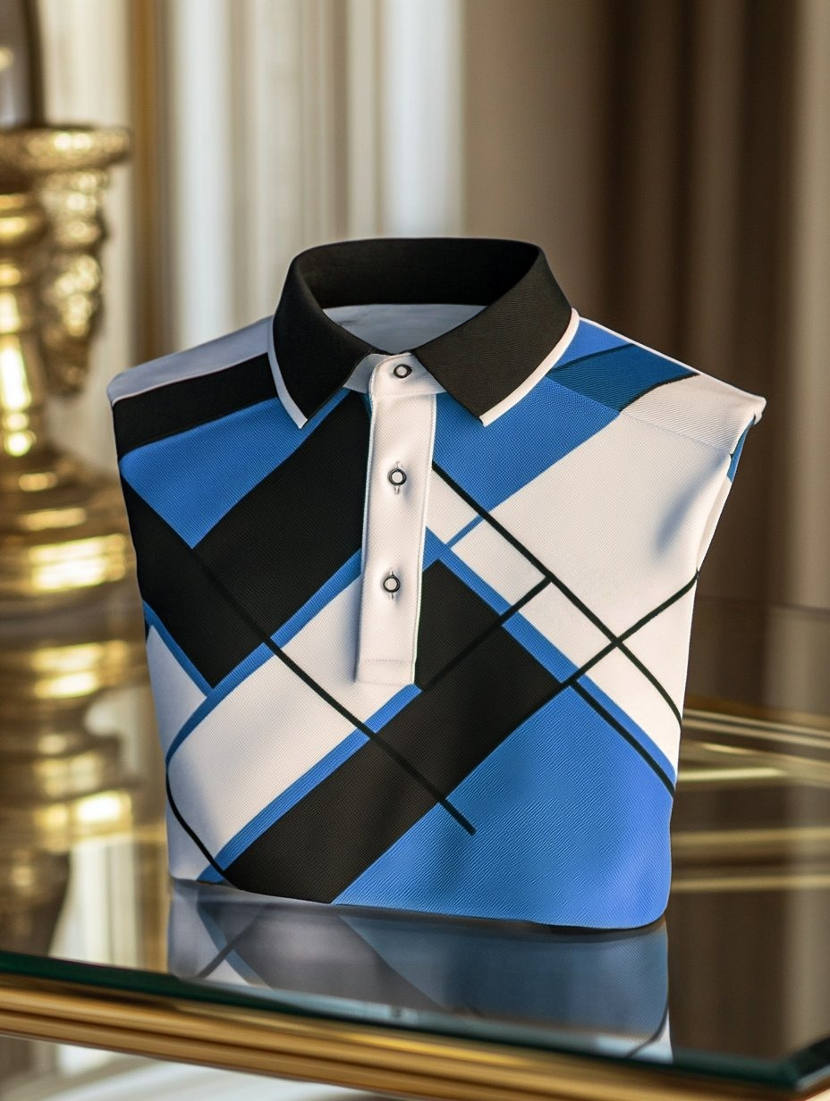 Camisa polo ejecutivo casual Artistic Button de manga corta para hombre