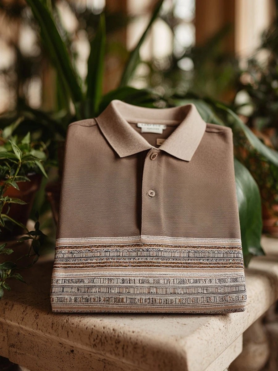 Camisa polo clásico ejecutivo Logo Button de manga corta para hombre