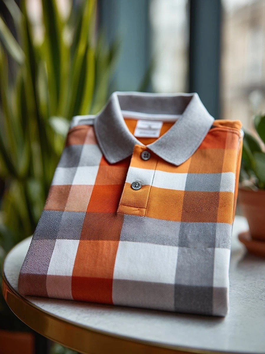 Camisa polo clásico ejecutivo Logo Button de manga corta para hombre