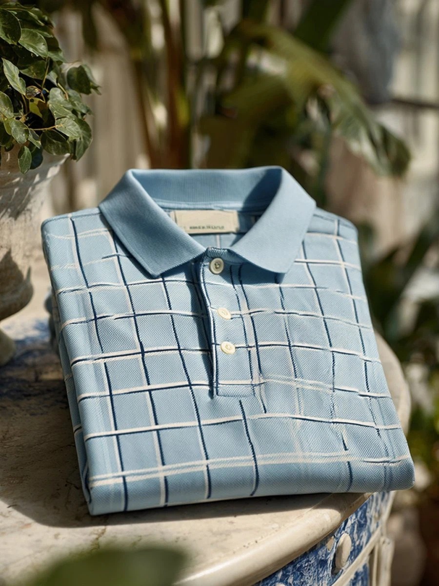 Camisa polo clásico ejecutivo Logo Button de manga corta para hombre