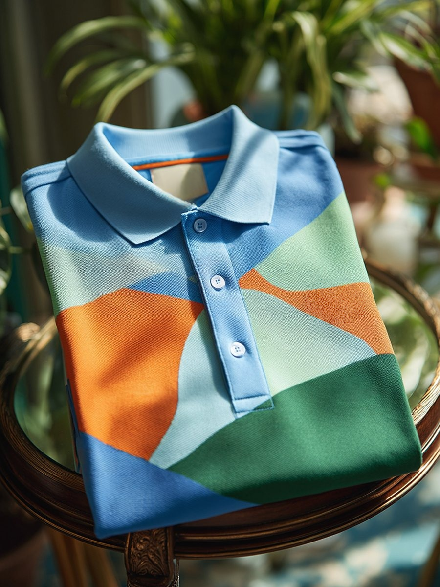 Camisa polo clásico ejecutivo Logo Button de manga corta para hombre
