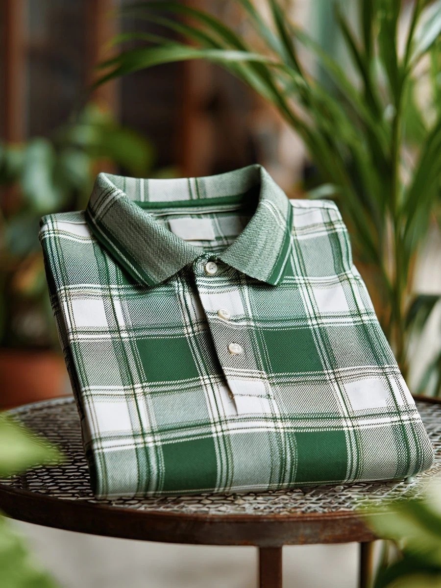 Camisa polo clásico ejecutivo Logo Button de manga corta para hombre