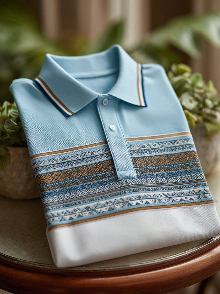 Camisa polo clásico ejecutivo Logo Button de manga corta para hombre