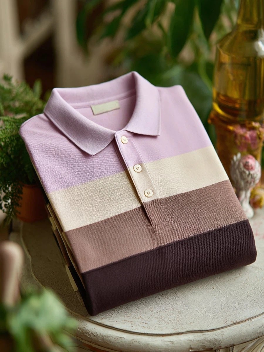 Camisa polo clásico ejecutivo Logo Button de manga corta para hombre