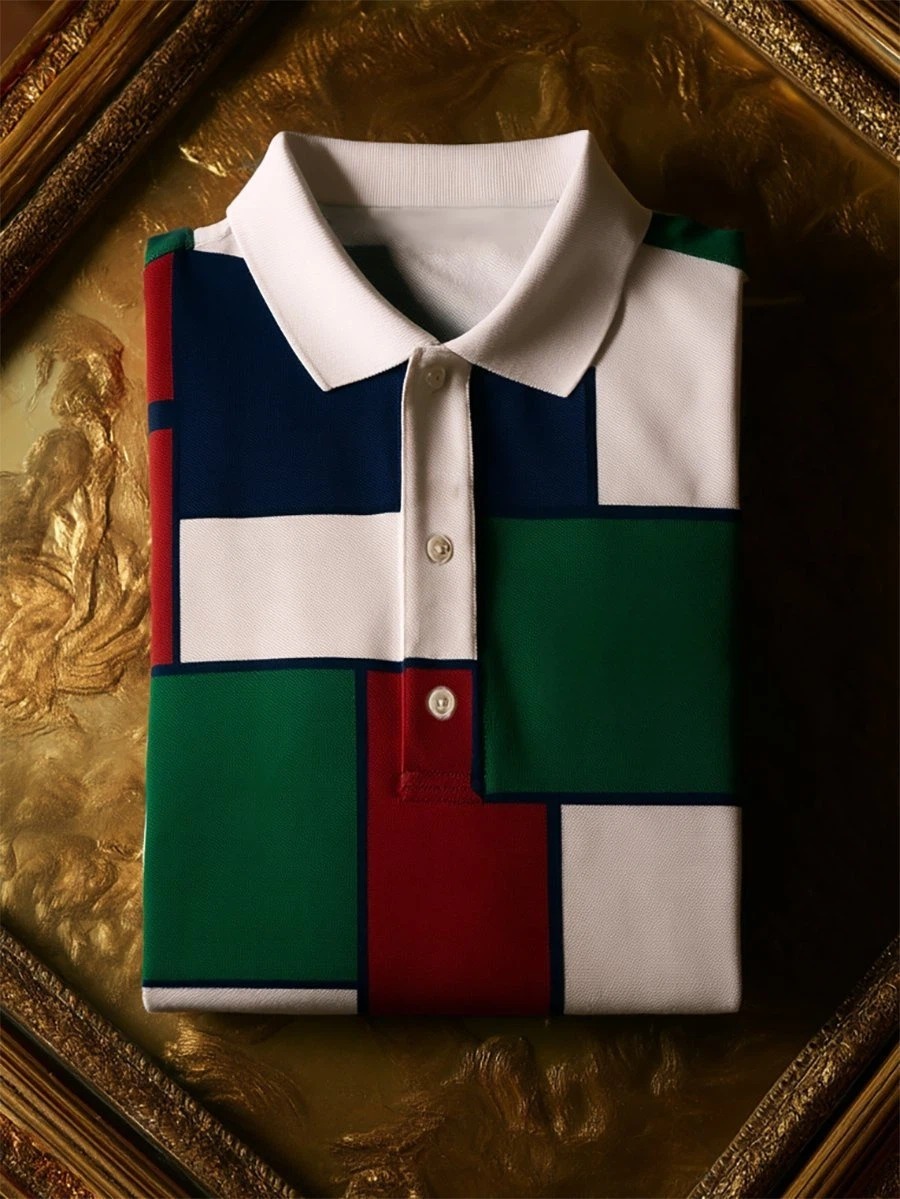 Camisa polo ejecutivo casual Button de manga corta para hombre