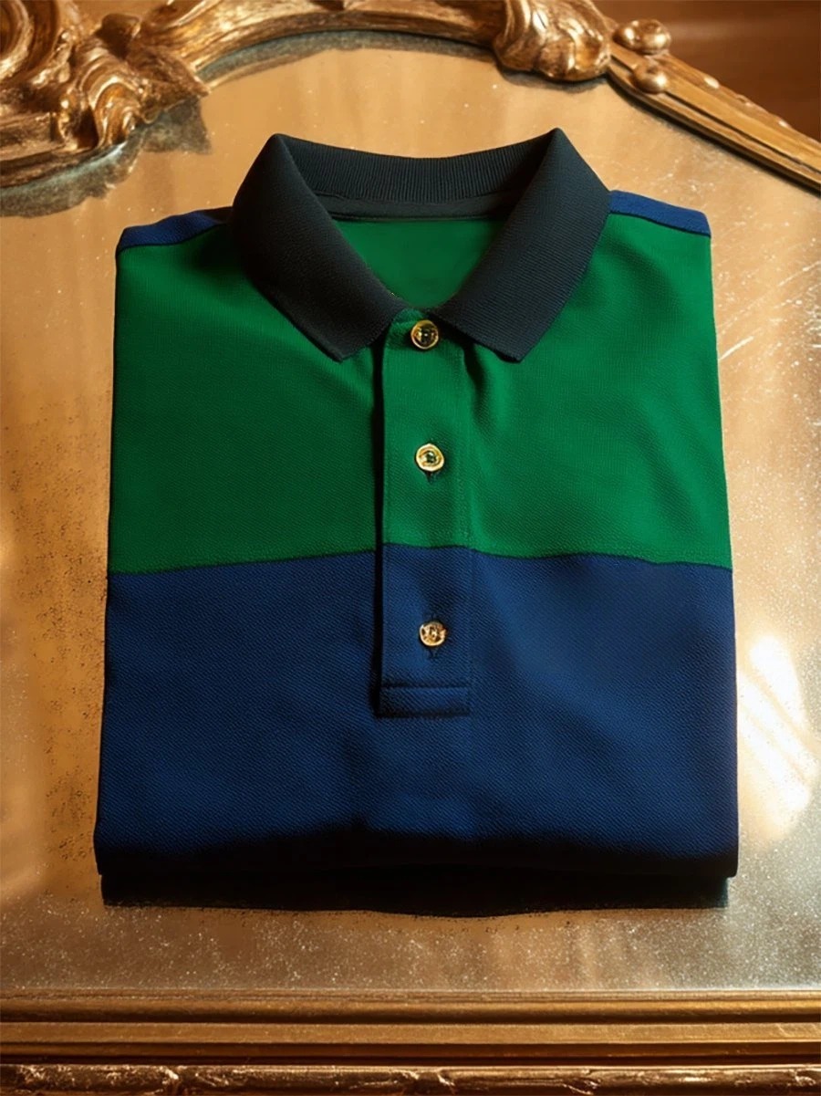 Camisa polo ejecutivo casual Button de manga corta para hombre