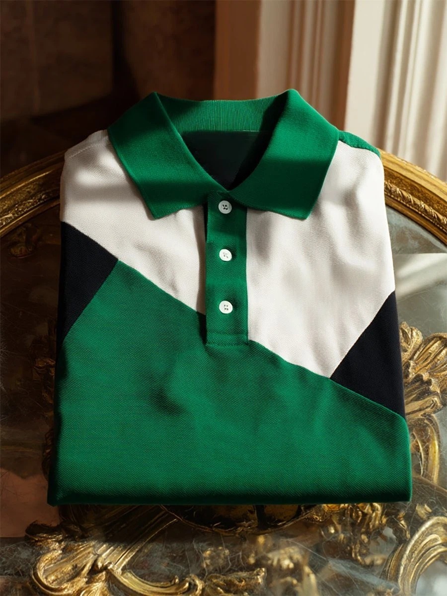 Camisa polo ejecutivo casual Button de manga corta para hombre