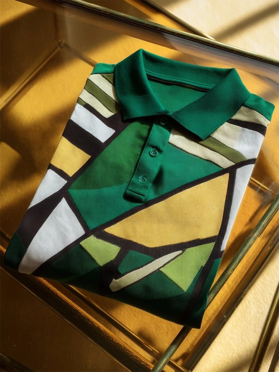 Camisa polo ejecutivo casual Button de manga corta para hombre