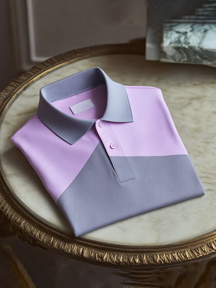 Camisa polo clásico ejecutivo Check Logo Button de manga corta para hombre