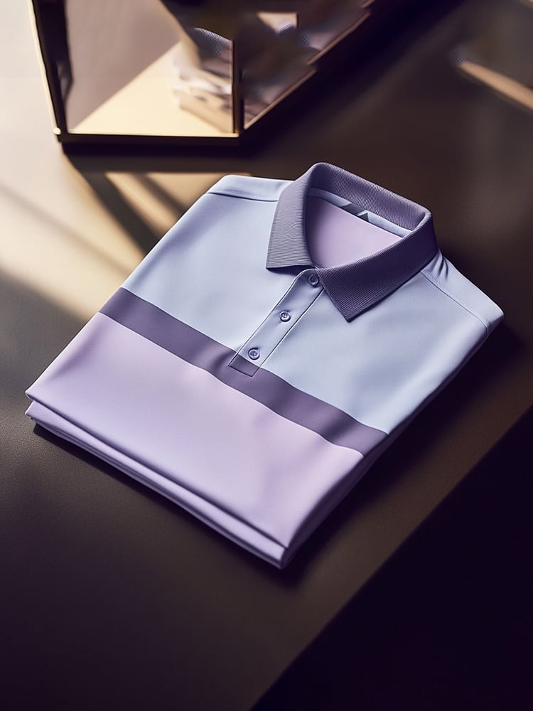 Camisa polo clásico ejecutivo Check Logo Button de manga corta para hombre