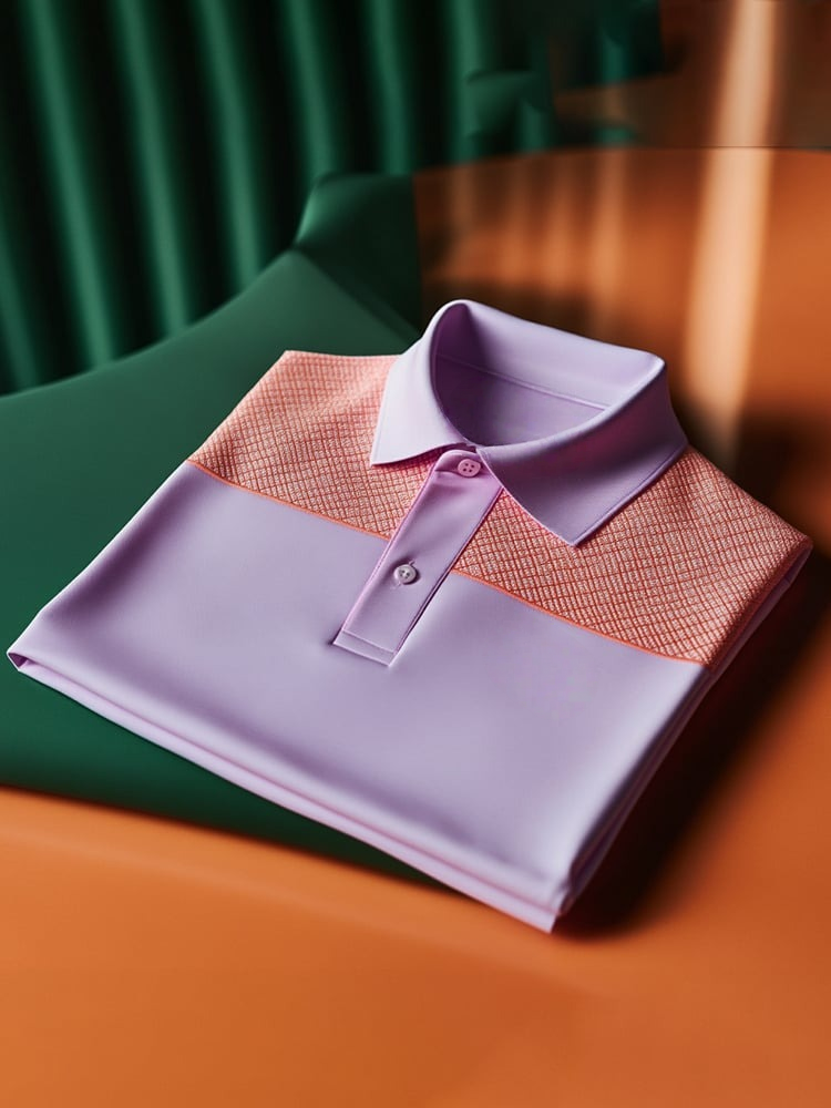 Camisa polo clásico ejecutivo Check Logo Button de manga corta para hombre