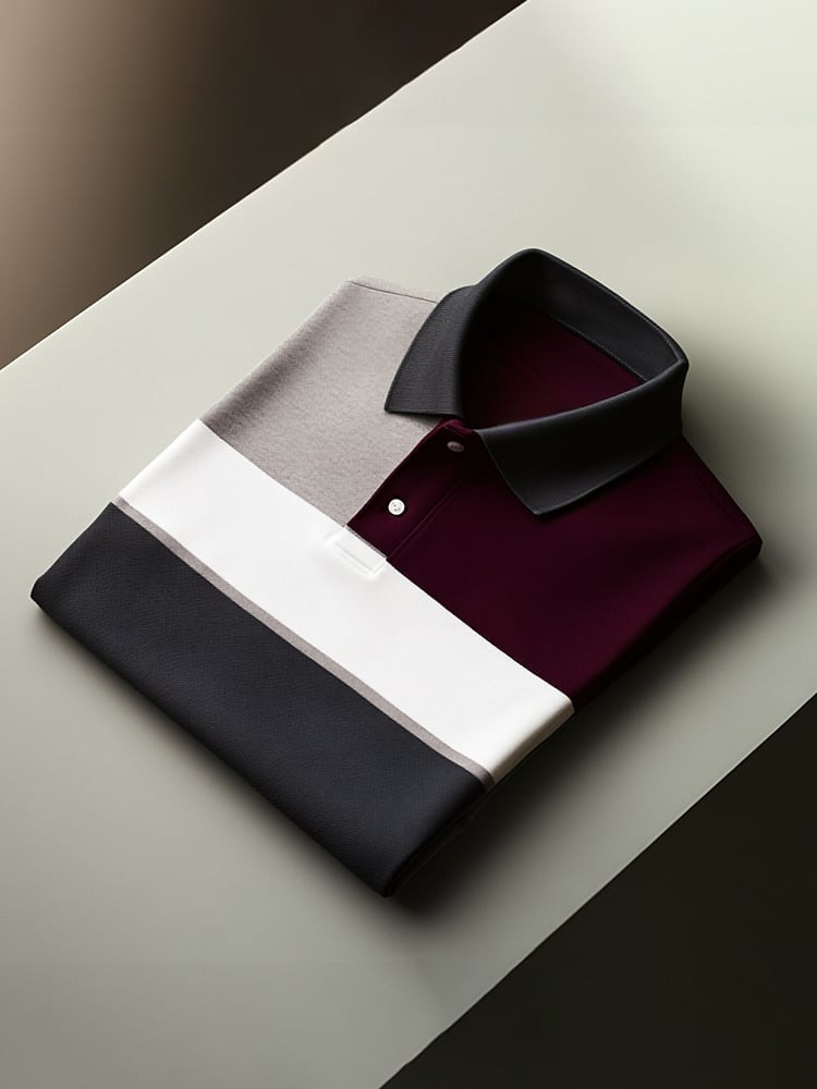 Camisa polo clásico ejecutivo Check Logo Button de manga corta para hombre