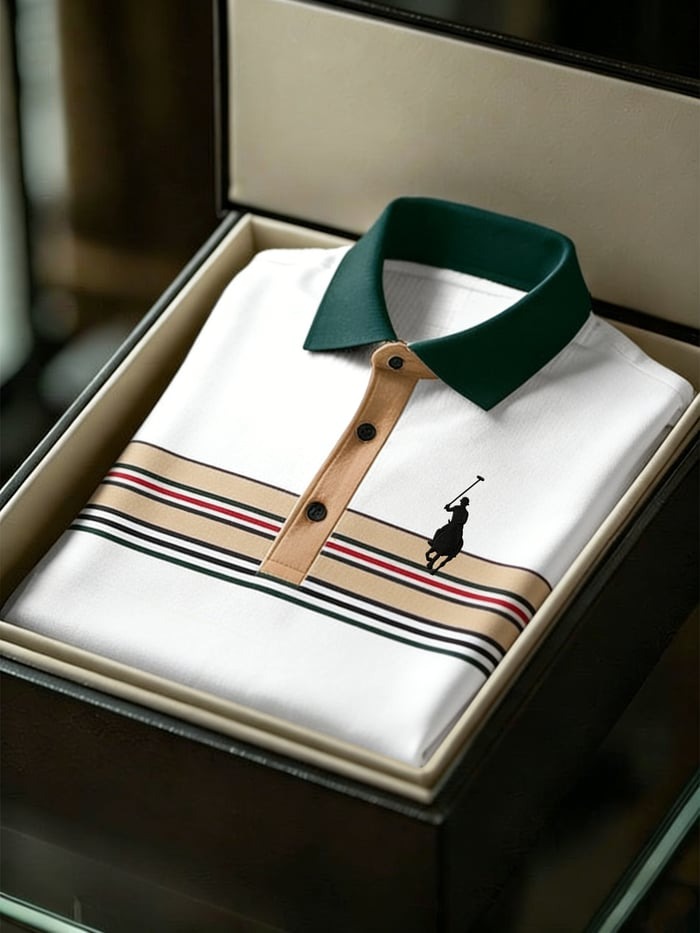 Camisa polo ejecutivo Style estampado de manga corta para hombre