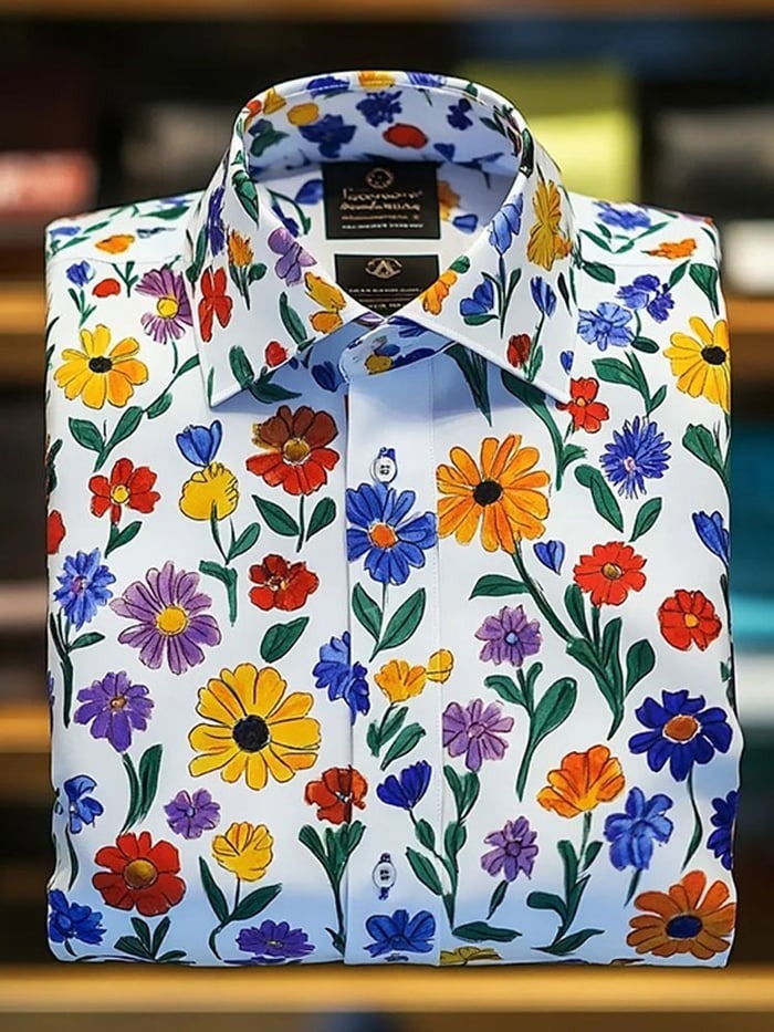 De lujo ejecutivo floral Princamiseta para hombre
