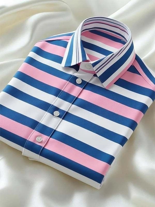 Camisa clásico ejecutivo Check Logo solapa de manga corta para hombre