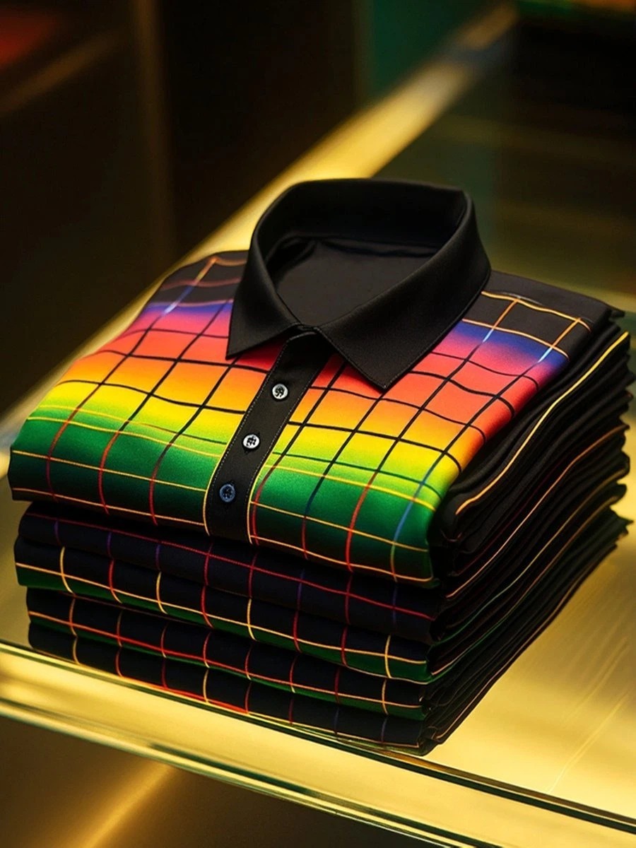 Camisa satén Luxe de manga larga con botones para hombre